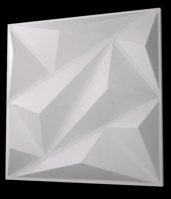 Anigma 3D PVC Wall Panels, Polygons Shape, Black/White, Easy Installation, 12 pieces - Anigma